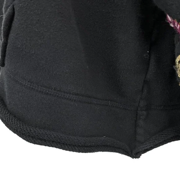 Johnny Was Valmere Pull On Hoodie Sweatshirt Black Embroidered Size Large L - Picture 5 of 10